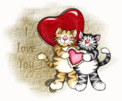 Gif animé y love you chats