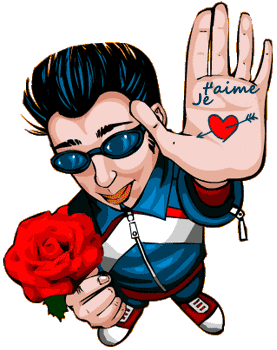 Gif animé je t'aime tatouage