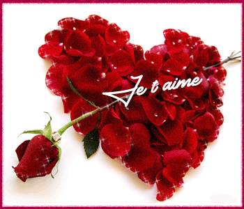 Gif animé je t'aime coeur de roses