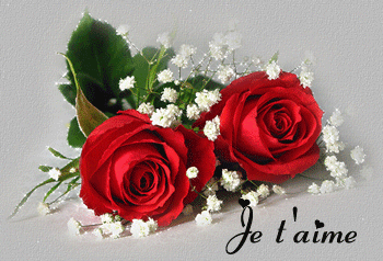 Gif animé je t'aime roses brillantes