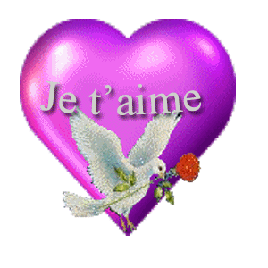 Gif animé je t'aime colombe