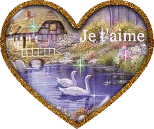 Gif animé je t'aime cygnes