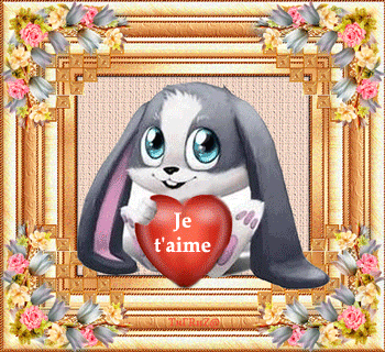 Gif animé je t'aime lapin