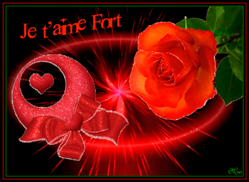 Gif animé je t'aime fort coeur rouge