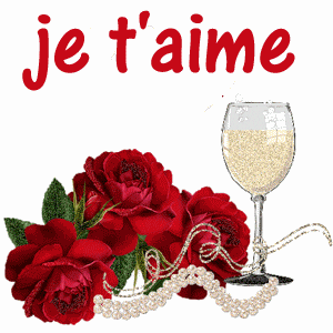 gif animé je t'aime champagne