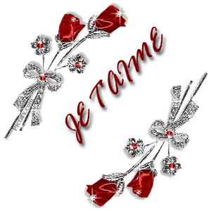 Gif animé je t'aime roses rouges