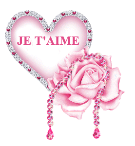 Gif animé je t'aime coeur rose