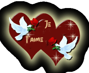 Gif animé je t'aime colombes