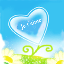 Gif animé je t'aime coeur bleu