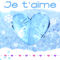 Gif animé je t'aime coeur et neige