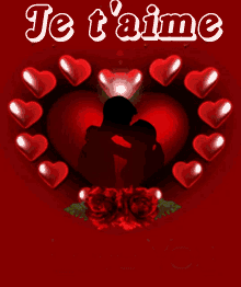 Gif animé je t'aime pétales de rose