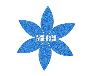 Gif animé merci fleur bleu