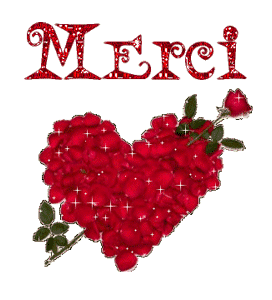 Gif animé merci coeur de roses