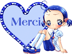Gif animé merci fille et coeur