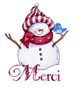 Gif animé merci bonhomme de neige