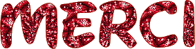 Gif animé merci rouge brillant