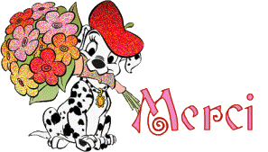 Gif animé merci chien