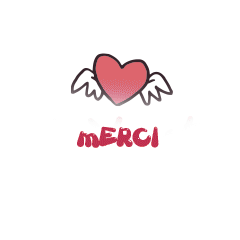 gif animé merci coeur qui vole