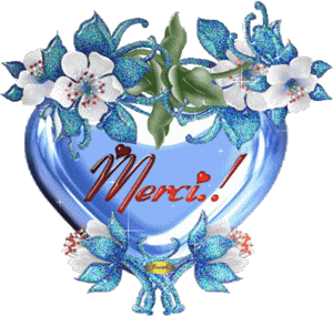 Gif animé merci coeur bleu