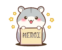 gif animé merci hamster