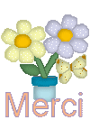 Gif animé merci fleurs