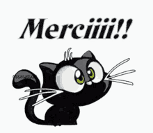 Gif animé merci chat noir
