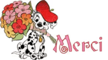 Gif animé merci dalmatien