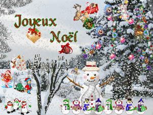 Gif animé Noël bonhomme de neige
