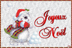 Gif animé joyeux Noël boules de neige