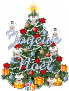 Gif animé joyeux Noël sapin de Noël