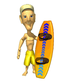 Gif animé ski nautique sur mer