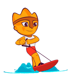 Gif animé ski nautique