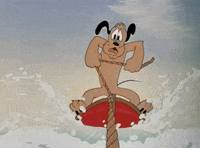 Gif animé ski nautique Pluto