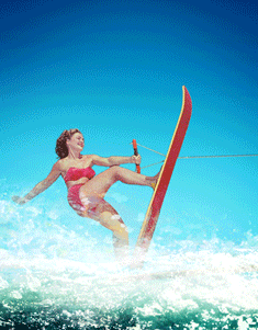 Gif animé ski nautique vintage